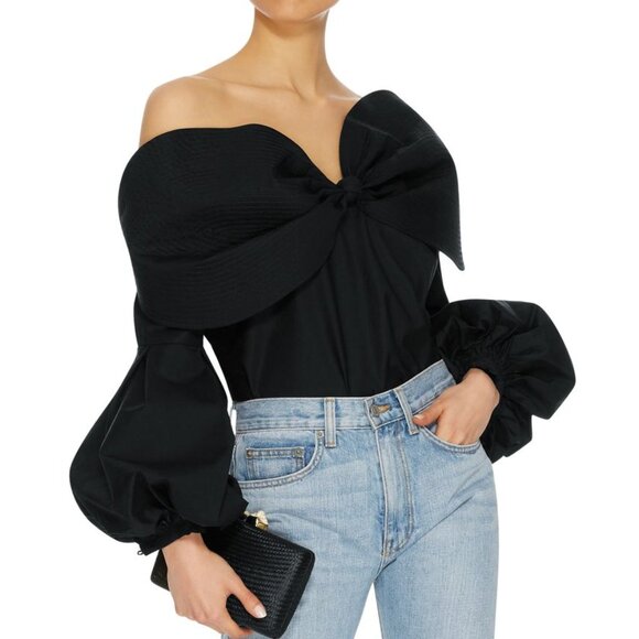 Johanna Ortiz Lutari Top Fall 2017 One Shoulder Black Size 2 NEW NWT - Picture 14 of 16